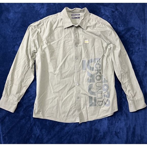 Ecko Unlimited Other - Ecko Unltd Mens Button Up Shirt Army Green Size XXL LS Logo Spellout Military